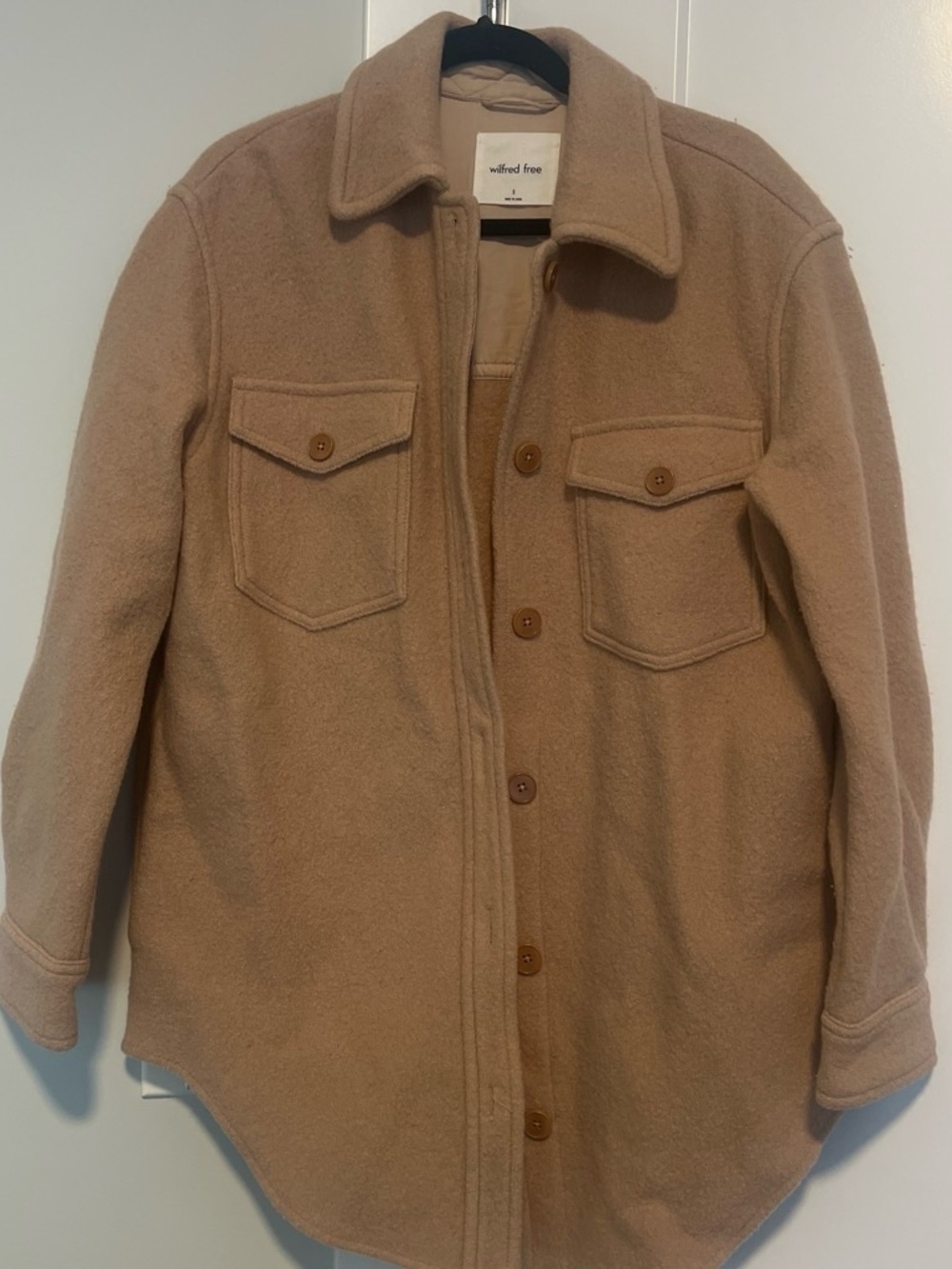 Wilfred Free Beige/Tan Button-Up Shacket